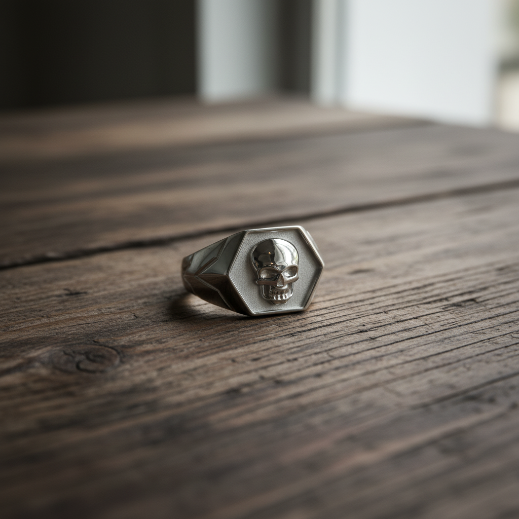Ring TOTENKOPF BAD BOY | 925 Silber - ROCK & STEEL GERMANY