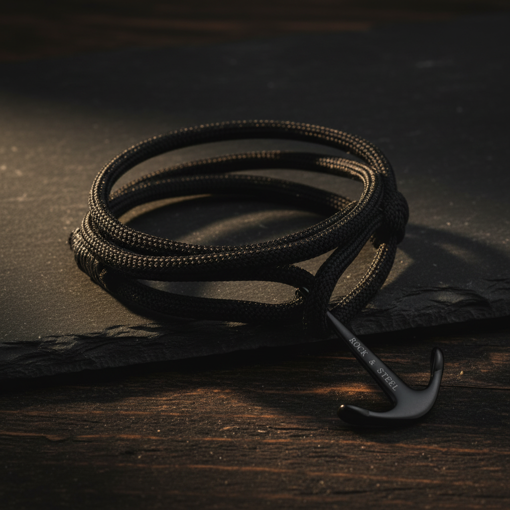 Armband Anker BLACK ON BLACK - ROCK & STEEL GERMANY