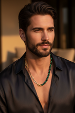 Kette BEADS BALI | grüner Tigerauge - ROCK & STEEL GERMANY