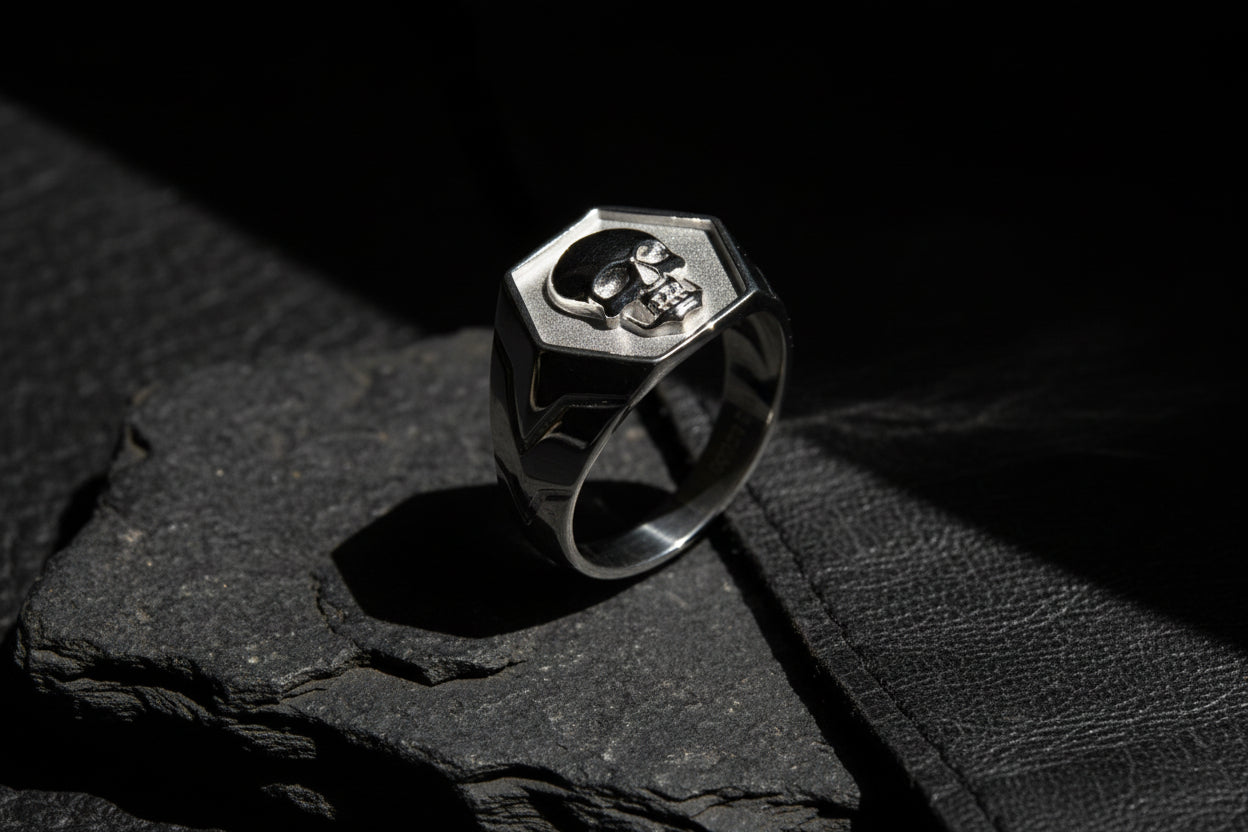 Ring TOTENKOPF BAD BOY | 925 Silber - ROCK & STEEL GERMANY