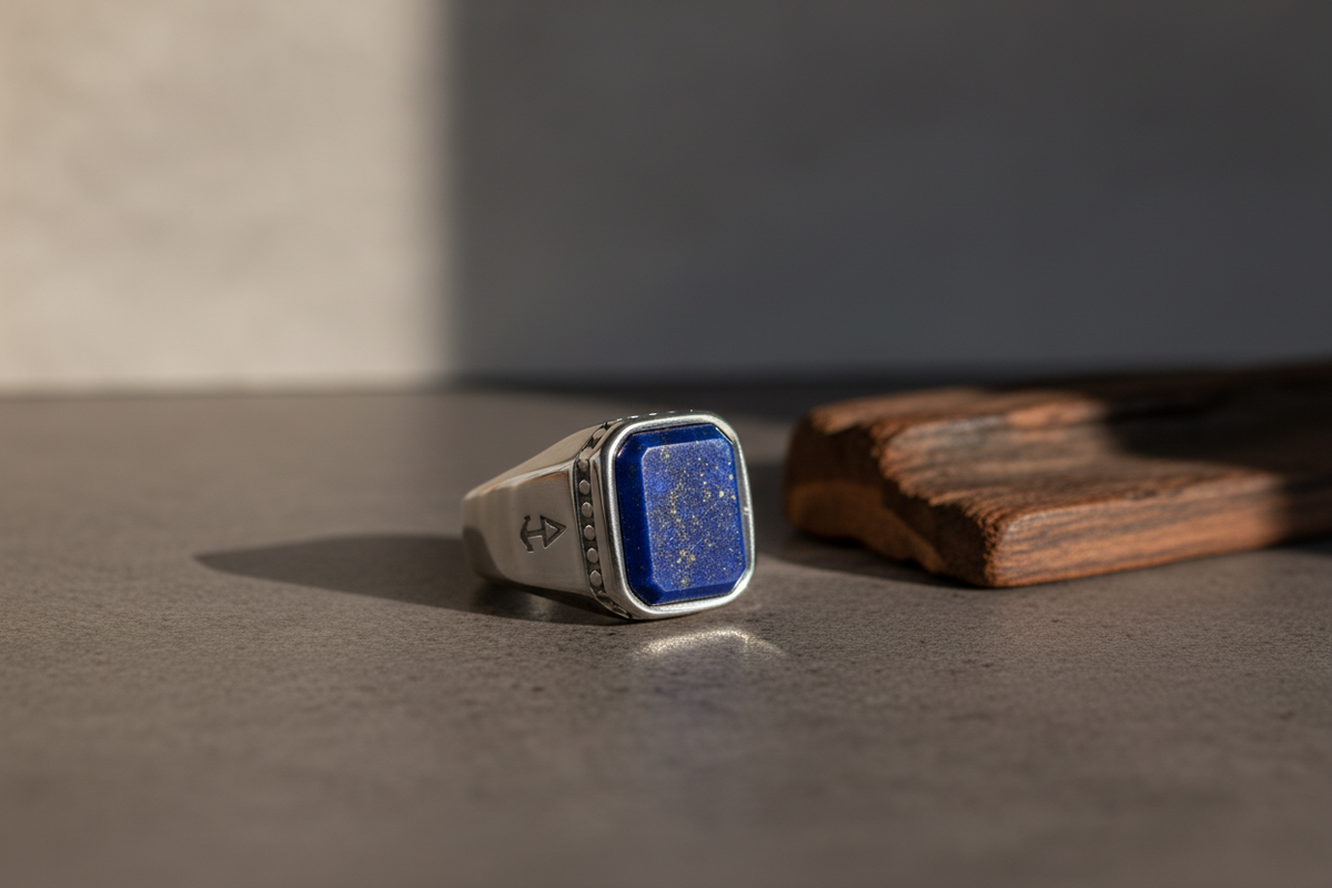 Ring ZEUS LAPIS LAZULI - ROCK & STEEL GERMANY