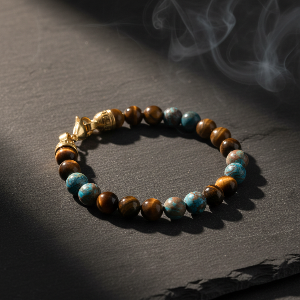 Armband TURQUOISE BLUE GOLD - ROCK & STEEL GERMANY