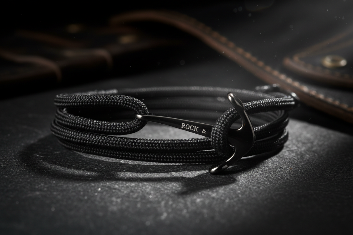 Armband Anker BLACK ON BLACK - ROCK & STEEL GERMANY