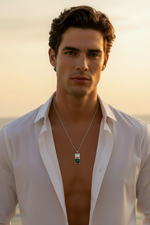 Kette HORUS MALACHIT | 925 SILBER - ROCK & STEEL GERMANY