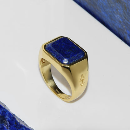 Ring NEPTUNE LAPIS LAZULI | 925 SILVER | gold plated