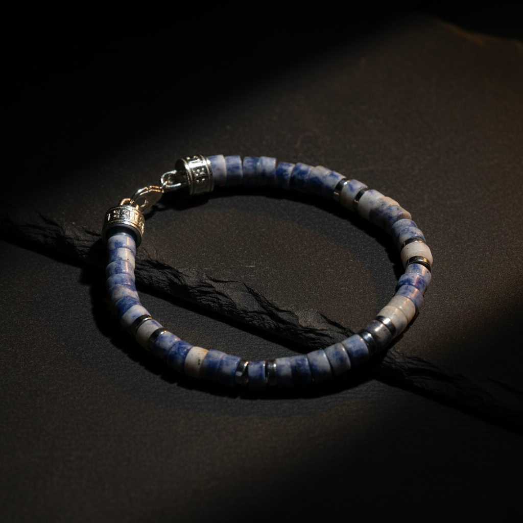 Armband MANTRA | SODALITE | 925 SILBER - ROCK & STEEL GERMANY