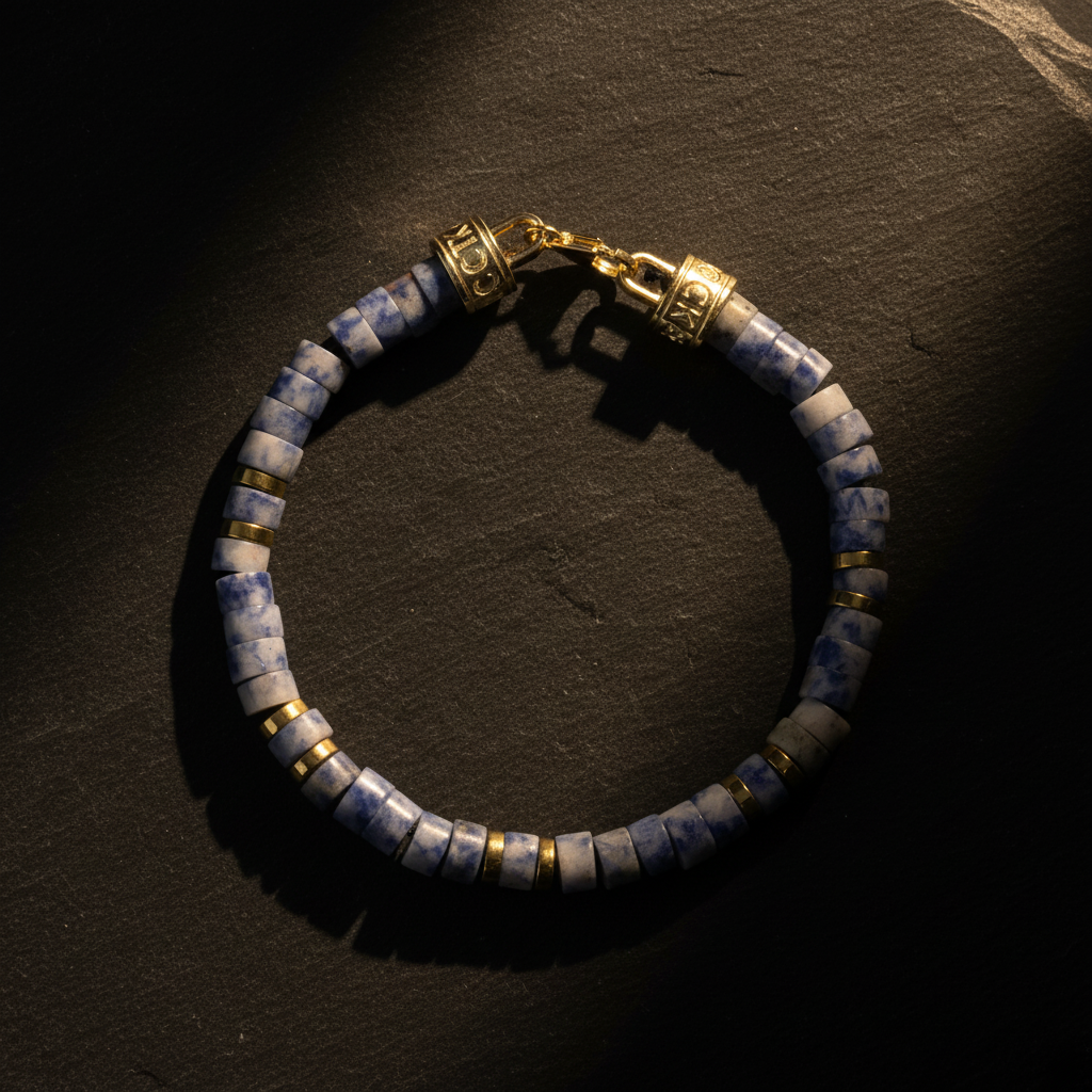 Armband MANTRA | SODALITE | 925 SILBER - ROCK & STEEL GERMANY