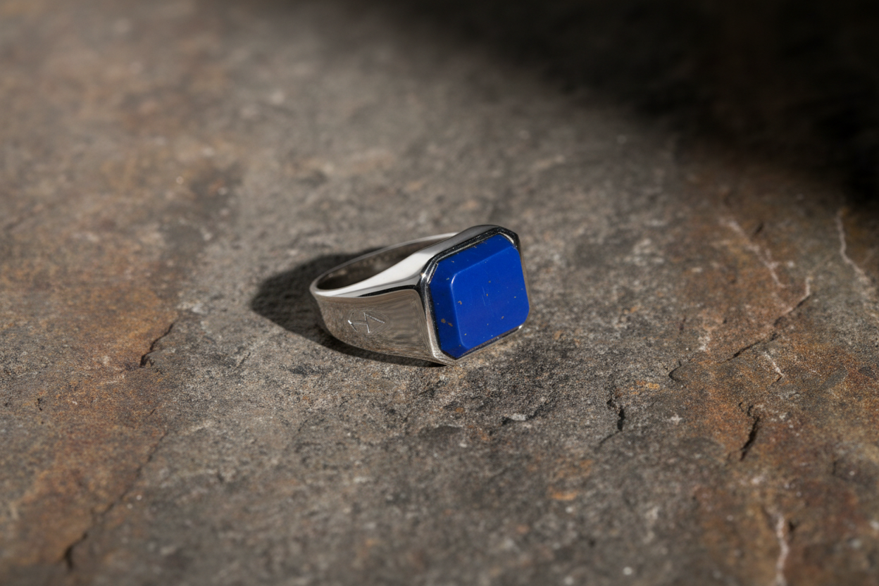 Ring NEPTUNE LAPISLAZULI | 925 Silber - ROCK & STEEL GERMANY