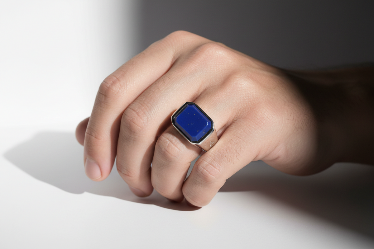 Ring NEPTUNE LAPISLAZULI | 925 Silber - ROCK & STEEL GERMANY