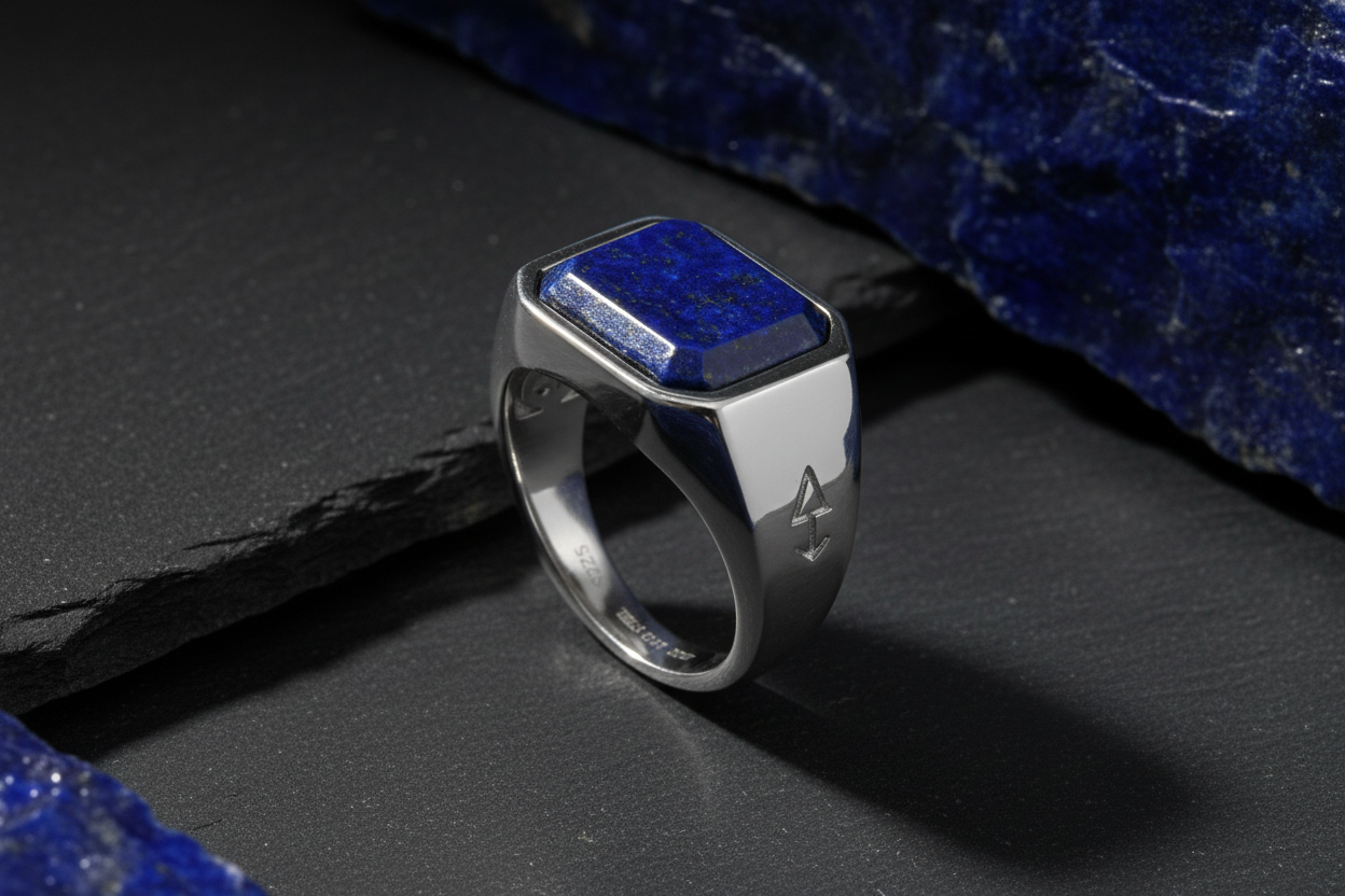 Ring NEPTUNE LAPISLAZULI | 925 Silber - ROCK & STEEL GERMANY