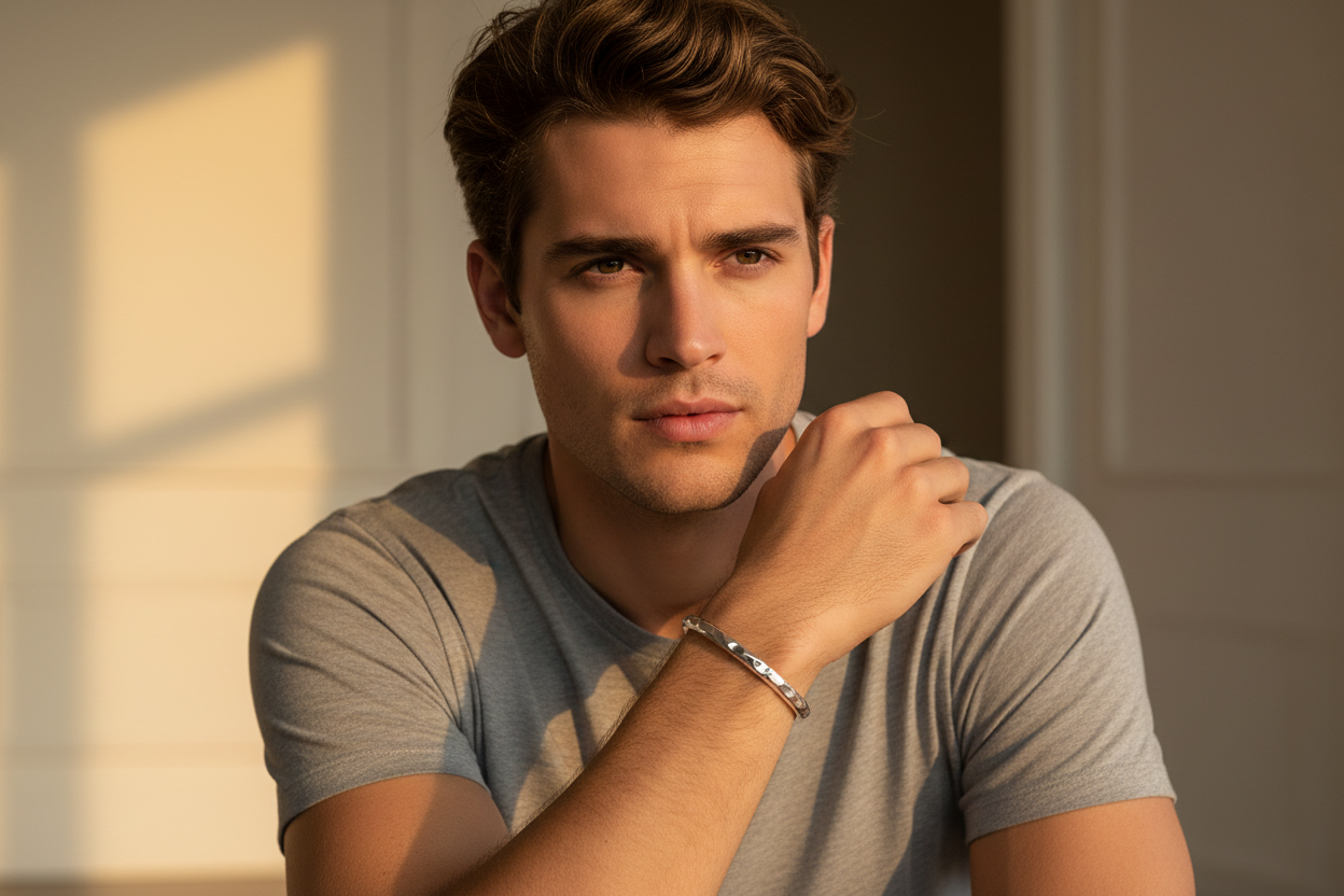 Armreif WAVE 5 mm | 925 SILBER - ROCK & STEEL GERMANY