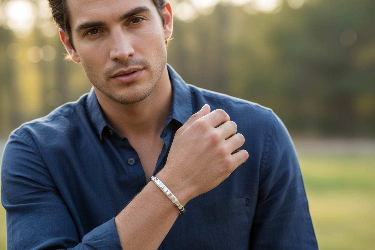 Armreif WAVE 7 mm | 925 SILBER - ROCK & STEEL GERMANY