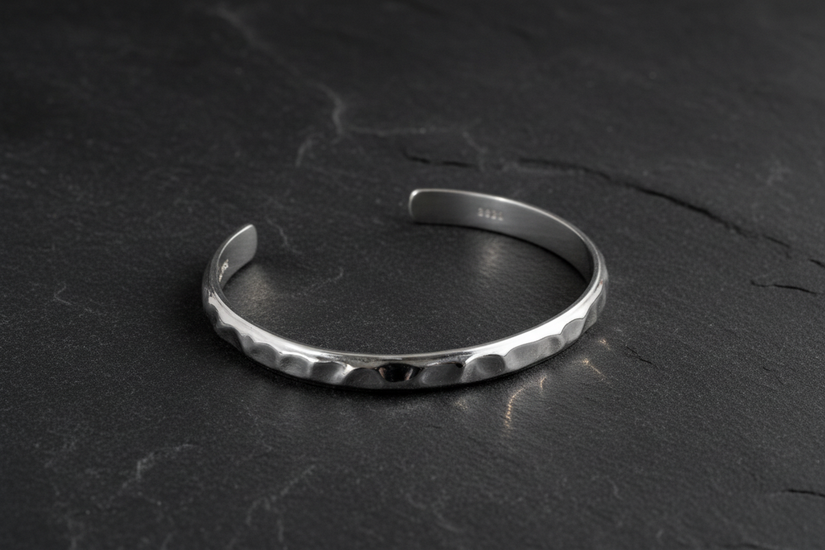 Armreif WAVE 7 mm | 925 SILBER - ROCK & STEEL GERMANY