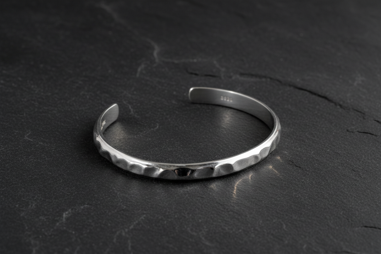 Armreif WAVE 7 mm | 925 SILBER - ROCK & STEEL GERMANY