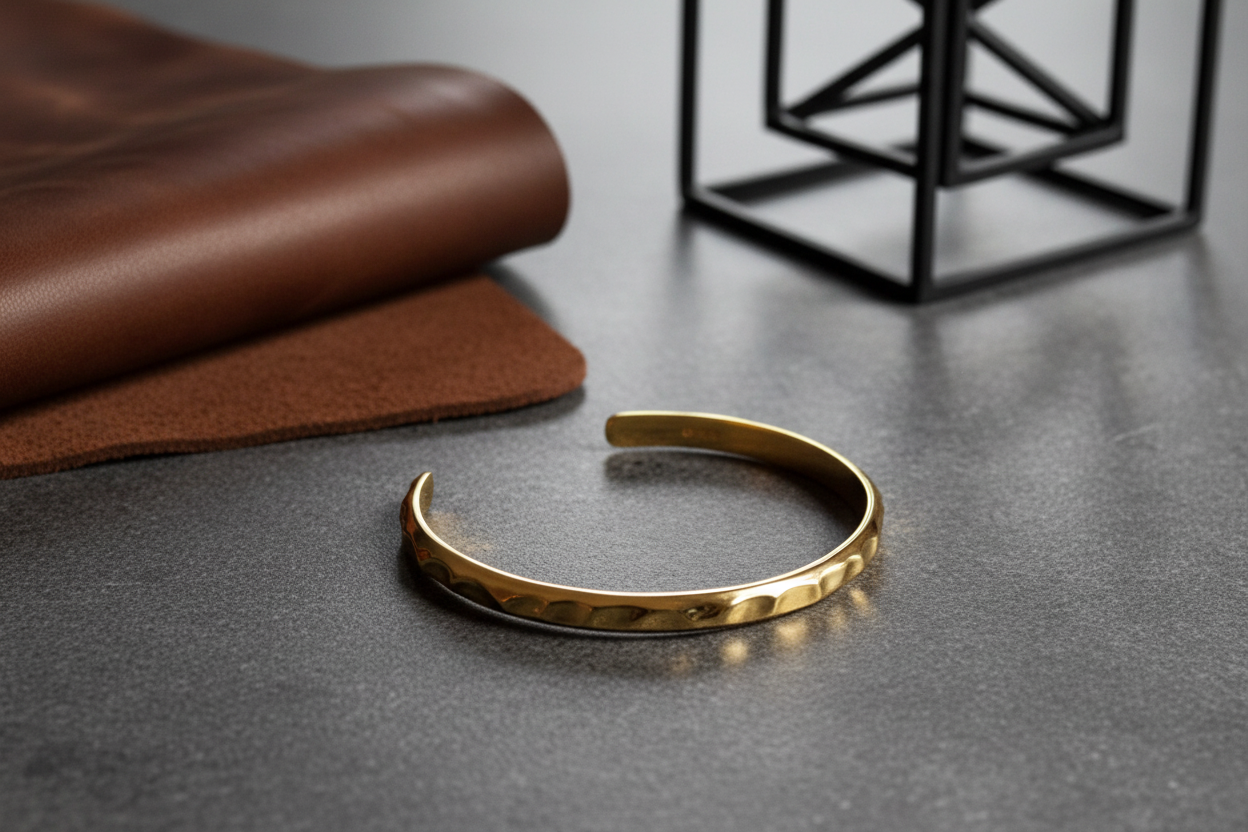 Armreif WAVE 5 mm | 925 SILBER | vergoldet - ROCK & STEEL GERMANY