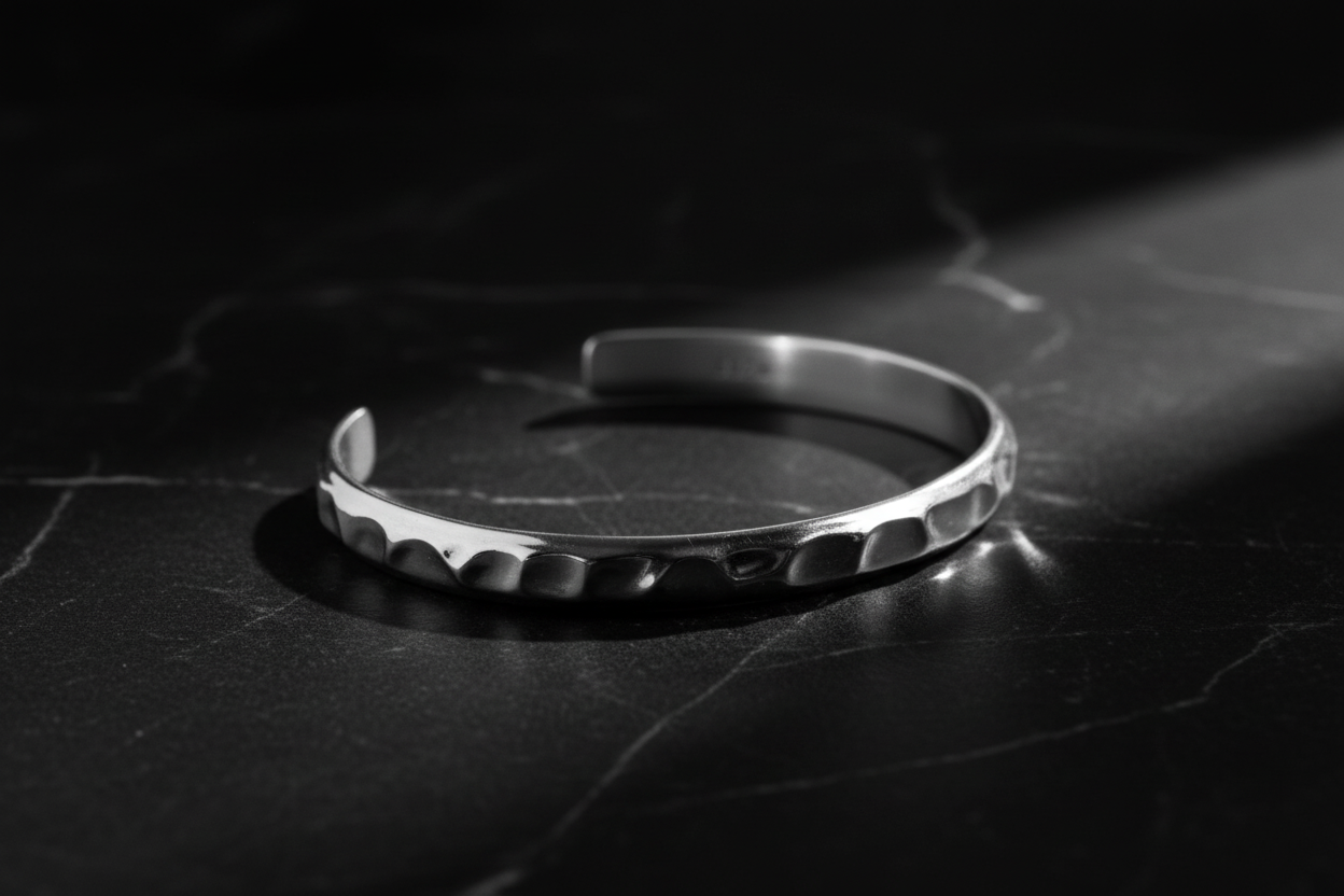 Armreif WAVE 7 mm | 925 SILBER - ROCK & STEEL GERMANY