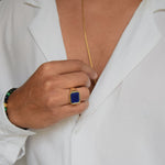 Ring NEPTUNE LAPISLAZULI | 925 Silber | vergoldet - ROCK & STEEL GERMANY