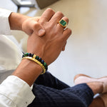 Ring NEPTUNE MALACHIT | 925 Silber | vergoldet - ROCK & STEEL GERMANY