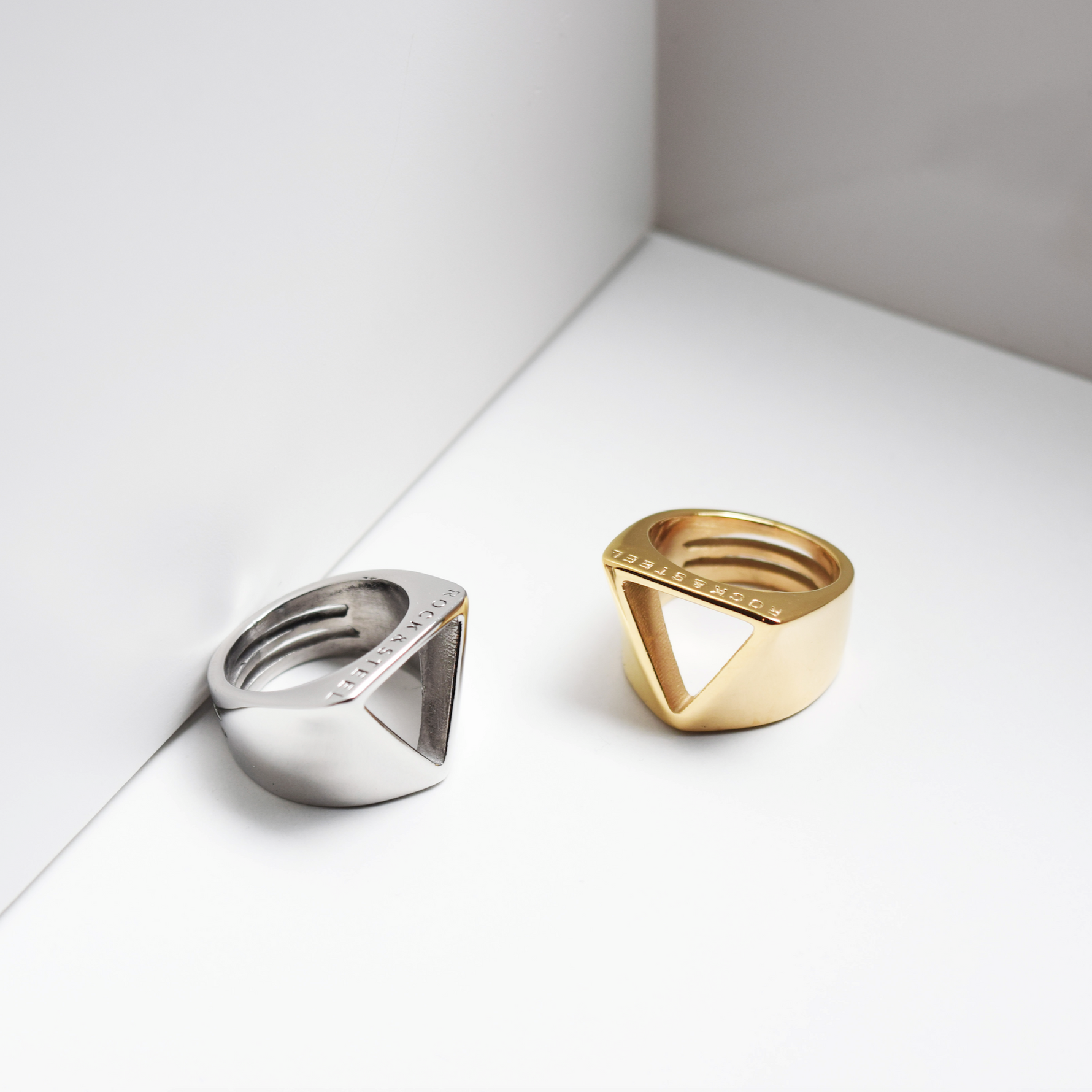 Ring Triangle of Life Triangle Herrenring Rock Steel Germany