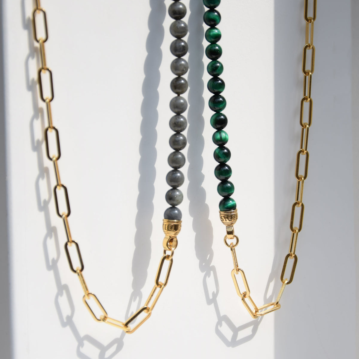 Kette BEADS BALI | grüner Tigerauge - ROCK & STEEL GERMANY