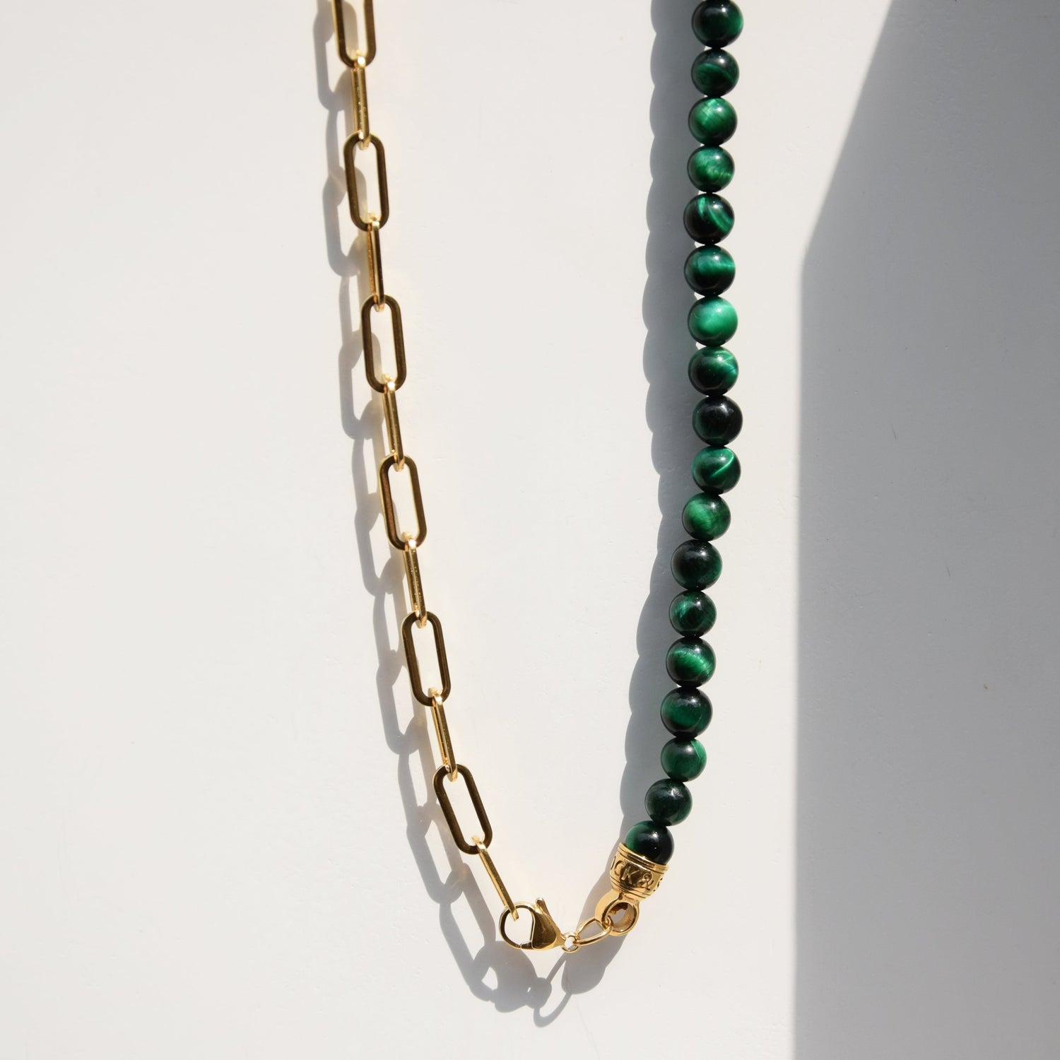 Kette BEADS BALI | grüner Tigerauge - ROCK & STEEL GERMANY