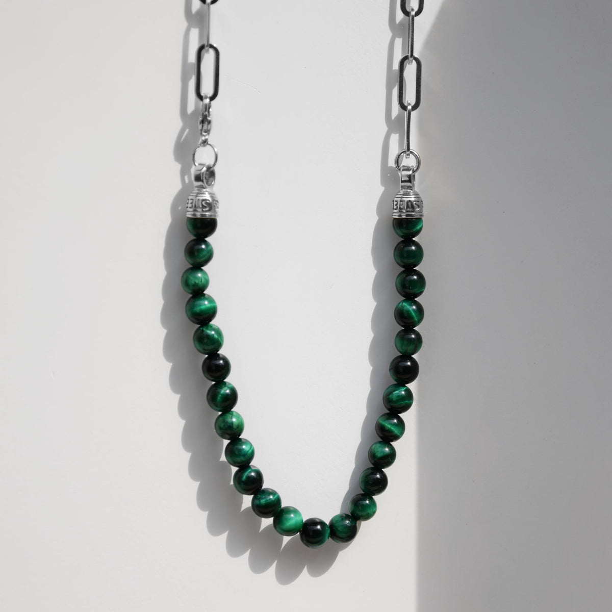 Kette BEADS BALI | grüner Tigerauge - ROCK & STEEL GERMANY