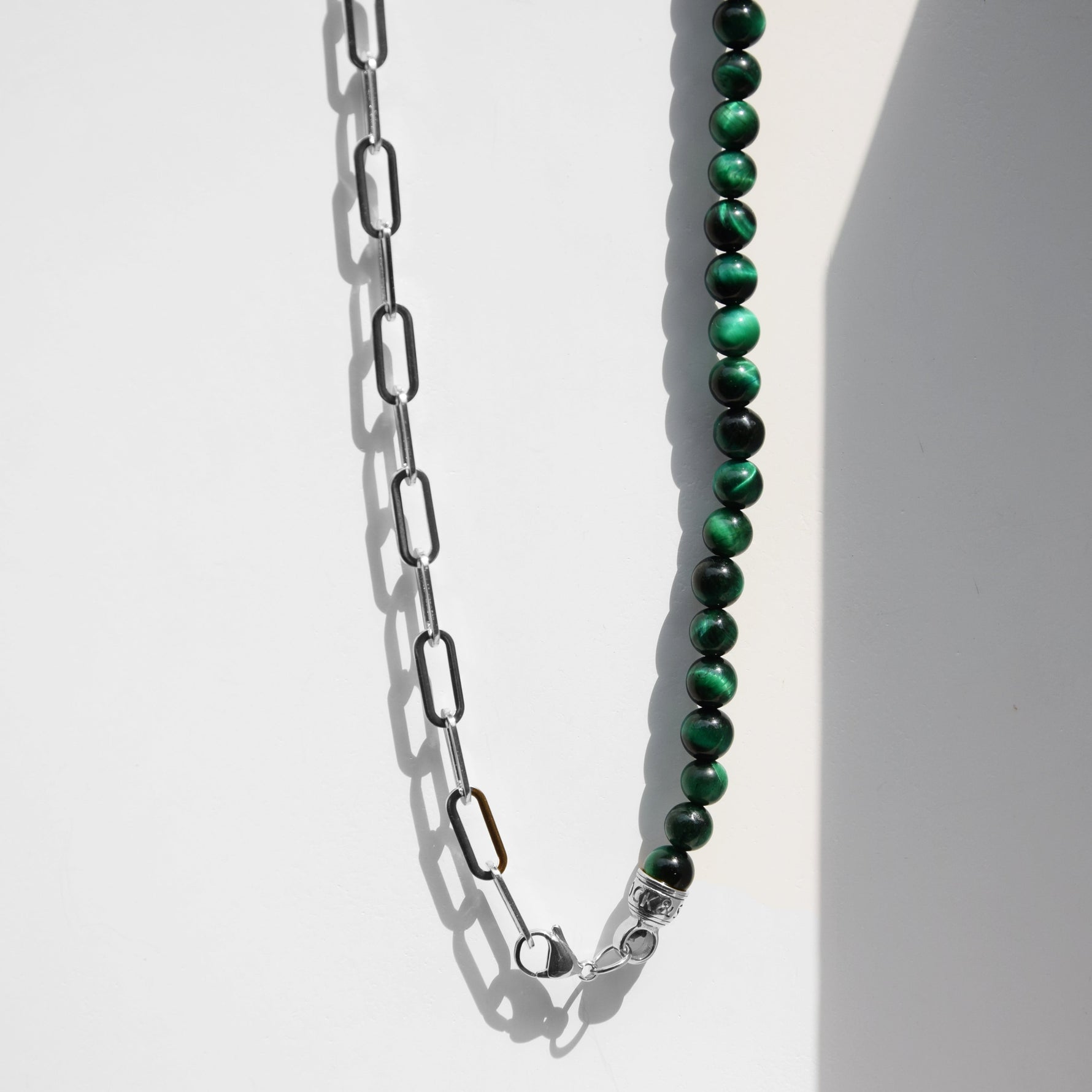 Kette BEADS BALI | grüner Tigerauge - ROCK & STEEL GERMANY