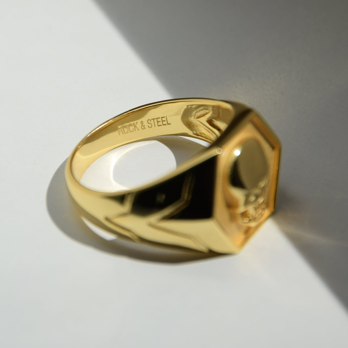 Ring TOTENKOPF BAD BOY | 925 Silber | vergoldet - ROCK & STEEL GERMANY