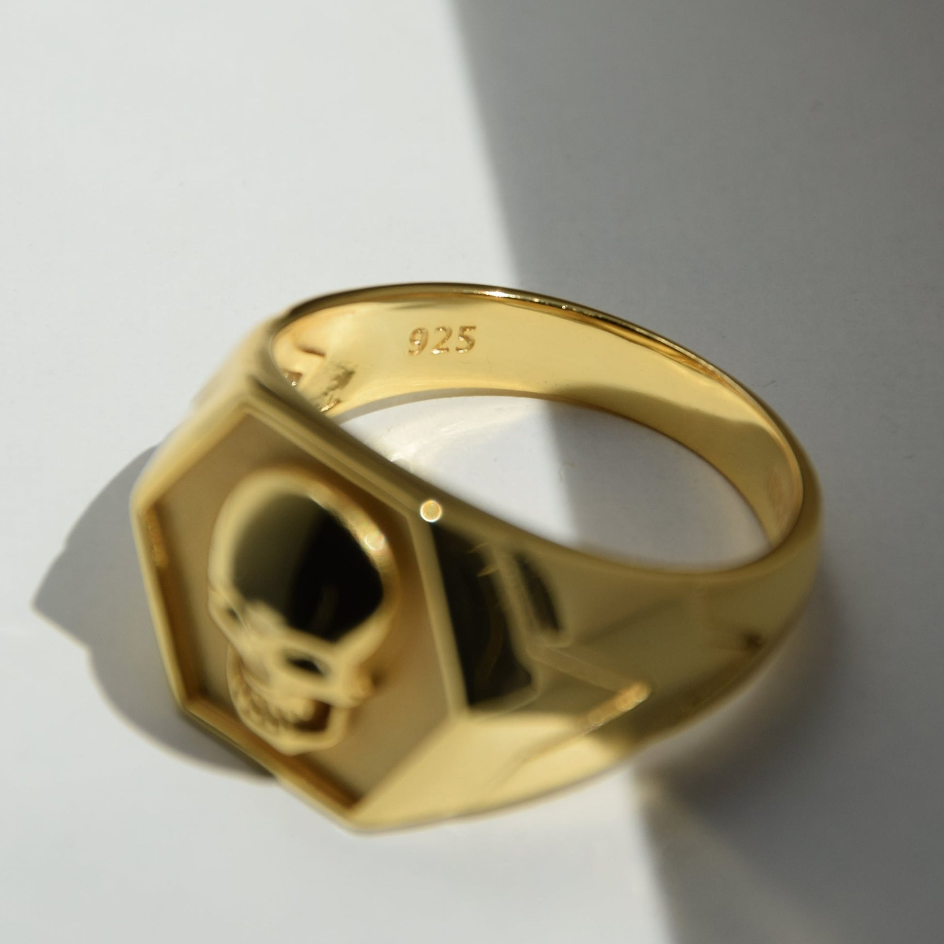 Ring SKULL BAD BOY, 925 silver, gilded, Skull ring