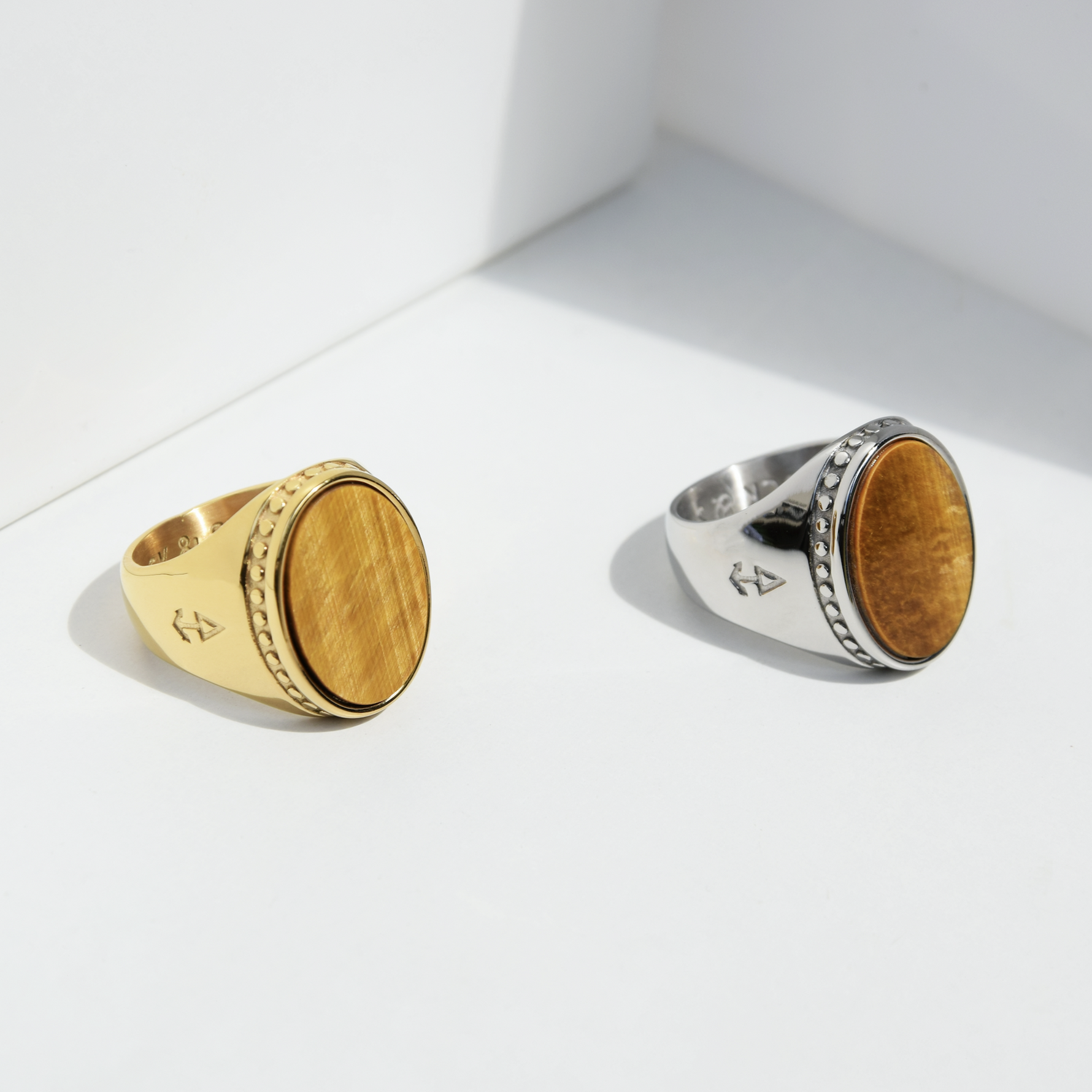 Ring Deus Tigerauge | Ovalem Tigerauge Stein Herrenring | Rock & Steel Germany