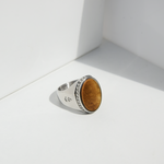 Ring Deus Tigerauge | Ovalem Tigerauge Stein Herrenring | Rock & Steel Germany