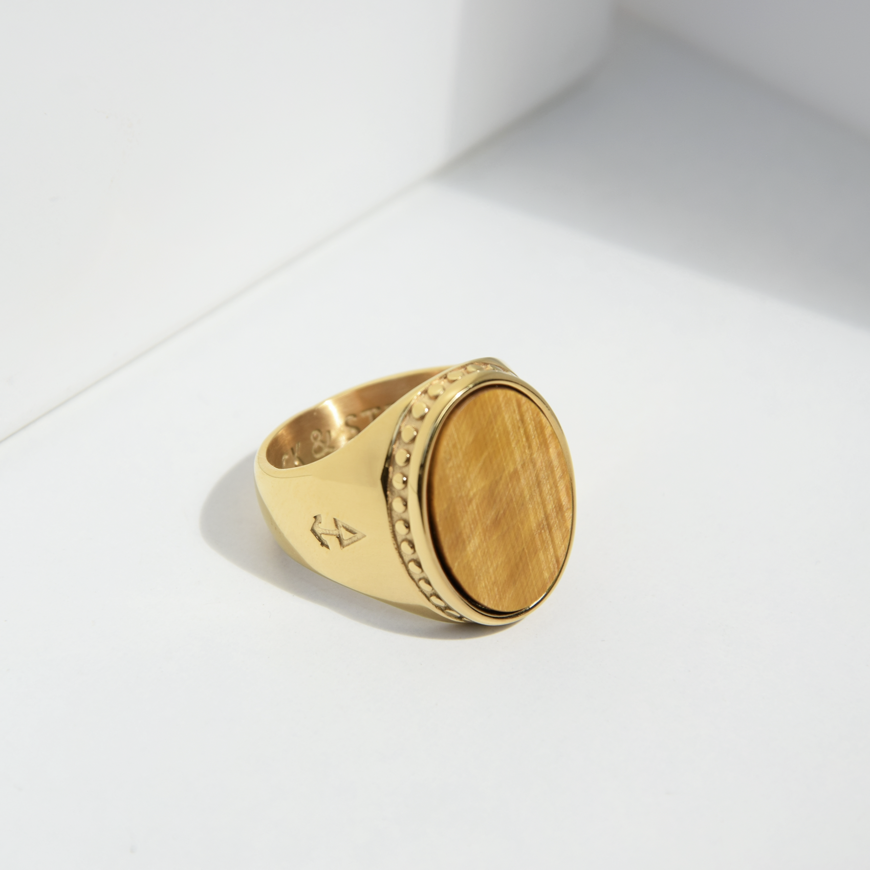 Ring Deus Tigerauge | Ovalem Tigerauge Stein Herrenring | Rock & Steel Germany