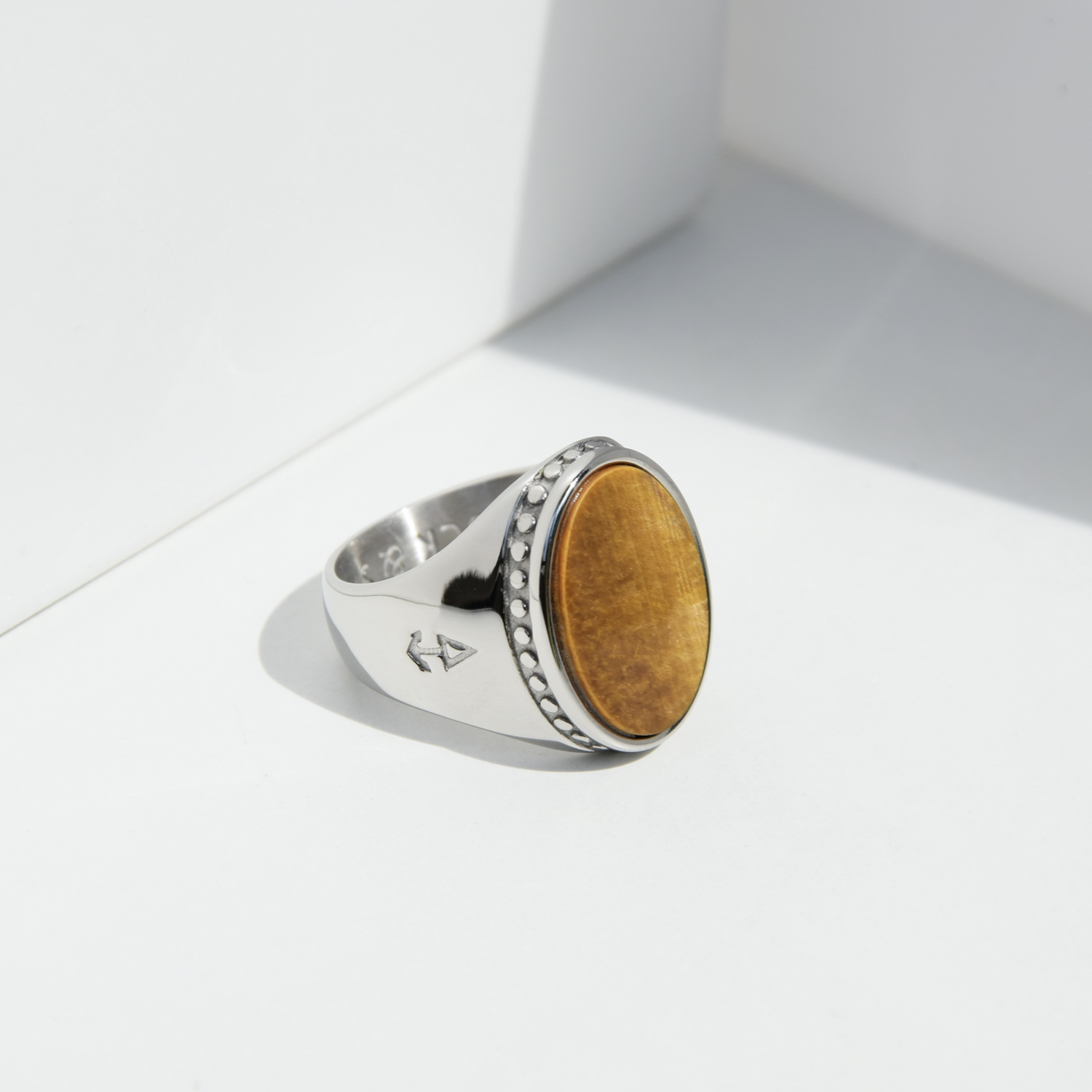 Ring Deus Tigerauge | Ovalem Tigerauge Stein Herrenring | Rock & Steel Germany