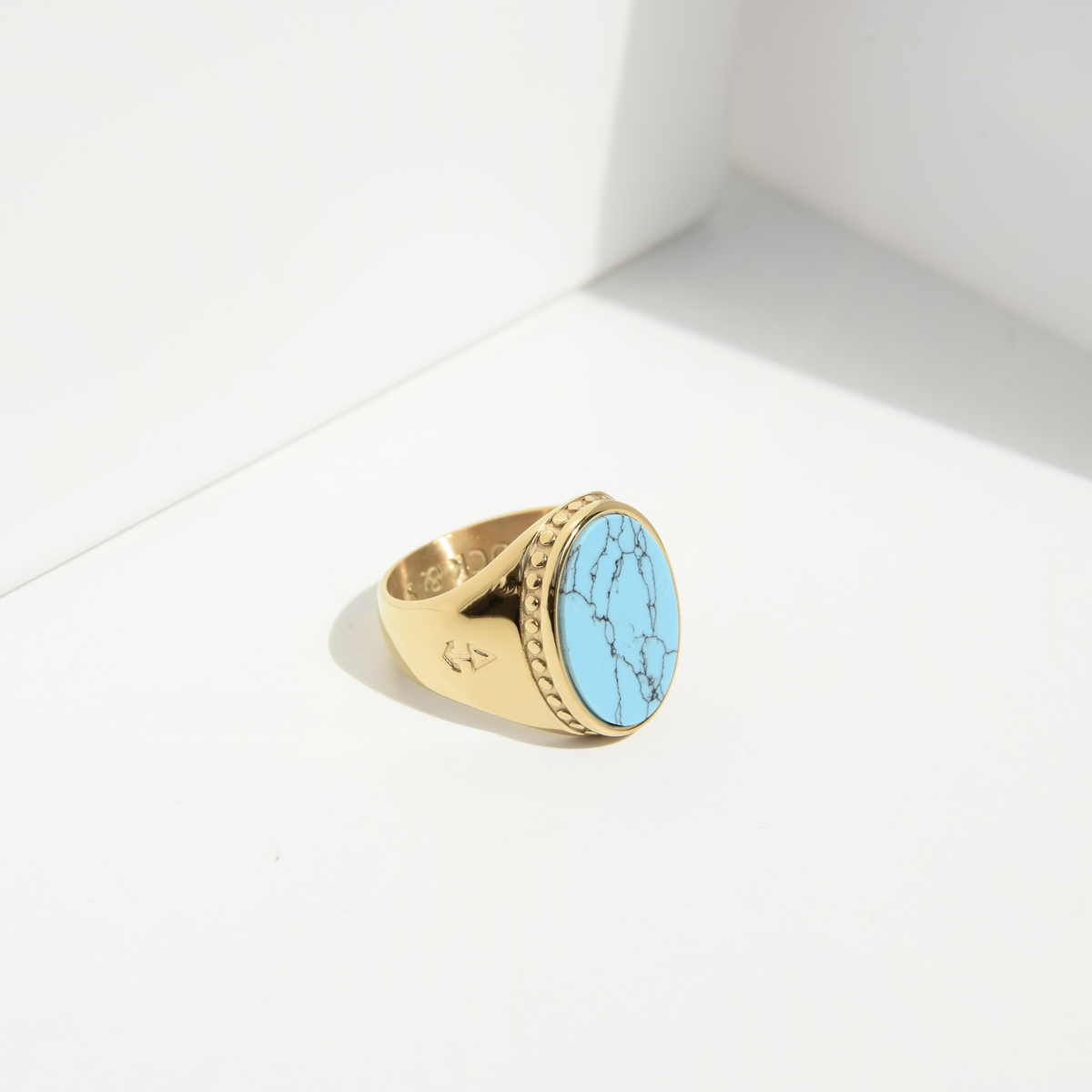 Ring Deus Turquoise | Echter Turquoise Herrenring | Rock & Steel Germany