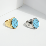 Ring Deus Turquoise | Echter Turquoise Herrenring | Rock & Steel Germany