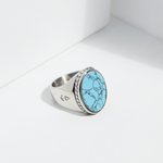 Ring Deus Turquoise | Echter Turquoise Herrenring | Rock & Steel Germany