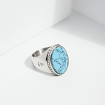 Ring Deus Turquoise | Echter Turquoise Herrenring | Rock & Steel Germany