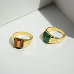 Ring HORUS TIGEREYE | 925 Silber | vergoldet - ROCK & STEEL GERMANY