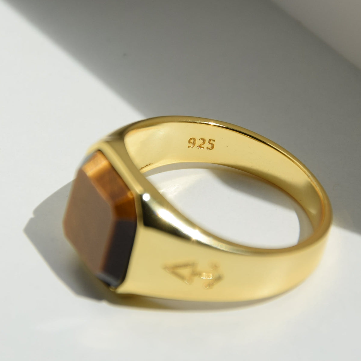 Ring HORUS TIGEREYE | 925 Silber | vergoldet - ROCK & STEEL GERMANY