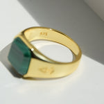 Ring HORUS MALACHIT | 925 Silber | vergoldet - ROCK & STEEL GERMANY