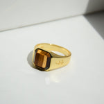 Ring HORUS TIGEREYE | 925 Silber | vergoldet - ROCK & STEEL GERMANY