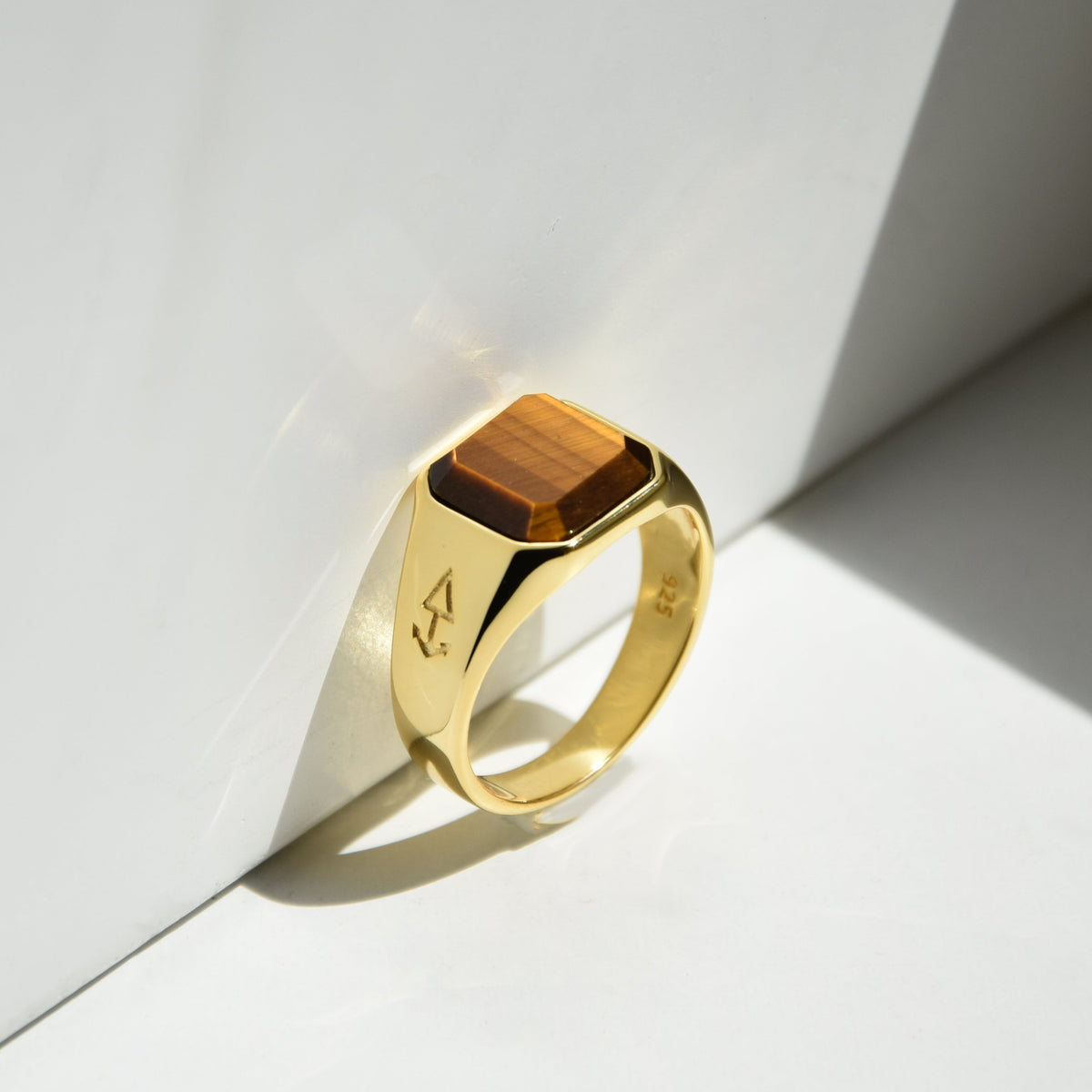 Ring HORUS TIGEREYE | 925 Silber | vergoldet - ROCK & STEEL GERMANY