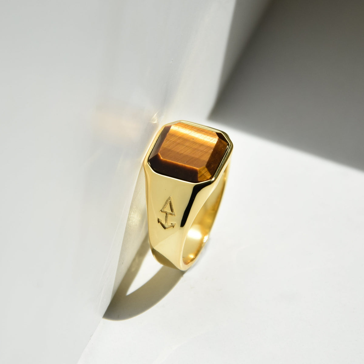 Ring HORUS TIGEREYE | 925 Silber | vergoldet - ROCK & STEEL GERMANY