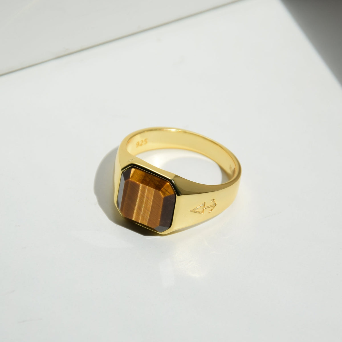 Ring HORUS TIGEREYE | 925 Silber | vergoldet - ROCK & STEEL GERMANY