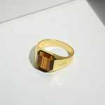 Ring HORUS TIGEREYE | 925 Silber | vergoldet - ROCK & STEEL GERMANY