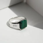 Ring HORUS MALACHIT | 925 Silber - ROCK & STEEL GERMANY