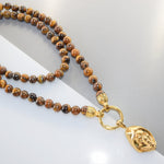 Kette TIGEREYE SKULL - Gold Halsketten - Silber Halsketten - Halsketten für Herren - ROCK & STEEL GERMANY