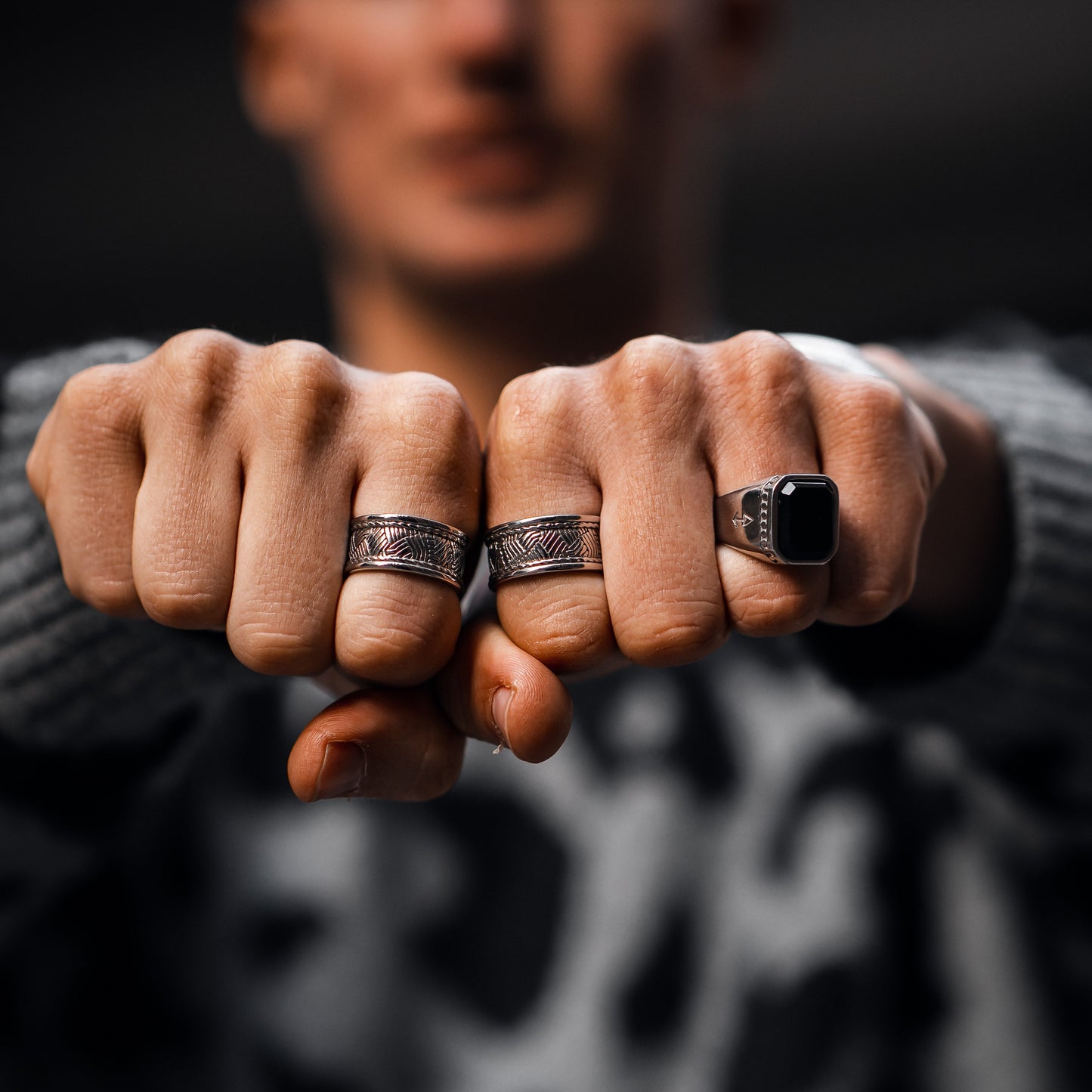 Ring Protector | Ägyptischen Symbole Herrenring | Rock & Steel Germany
