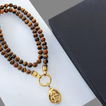 Kette TIGEREYE SKULL - Gold Halsketten - Silber Halsketten - Halsketten für Herren - ROCK & STEEL GERMANY