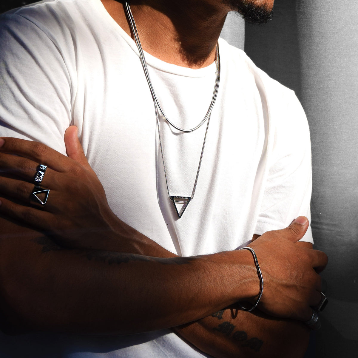 Kette TRIANGLE OF LIFE - Gold Halsketten - Silber Halsketten - ROCK & STEEL GERMANY